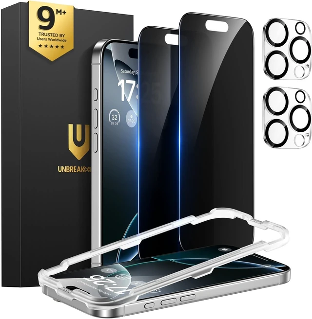 Main image of iPhone 16 Pro Max Privacy Screen Protector + Camera Protector