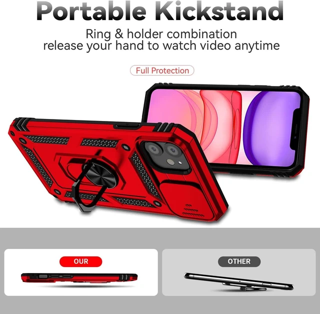 Alt view image 6 of 7 - for iPhone 11 Phone Case with HD Screen Protector 6.1 Red