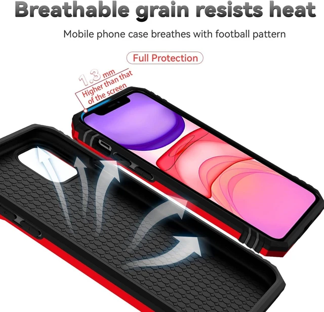 Alt view image 7 of 7 - for iPhone 11 Phone Case with HD Screen Protector 6.1 Red