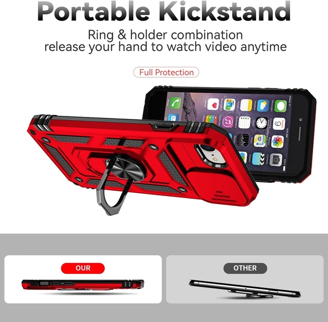 Alt view image 2 of 6 - for iPhone SE Case 2022/2020/3rd/2rd / iPhone 6/7/8 Case-Red