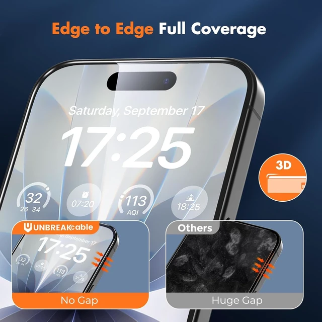 Alt view image 3 of 7 - 3-Pack Screen Protector for iPhone 17 Full Coverage