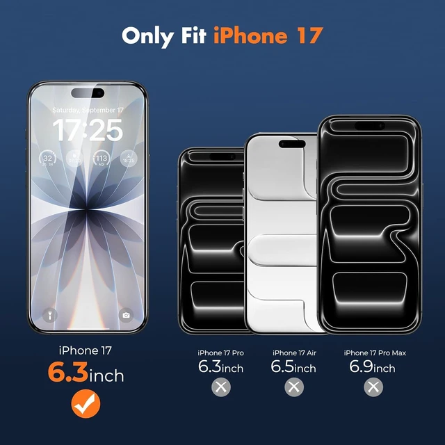 Alt view image 6 of 7 - 3-Pack Screen Protector for iPhone 17 Full Coverage