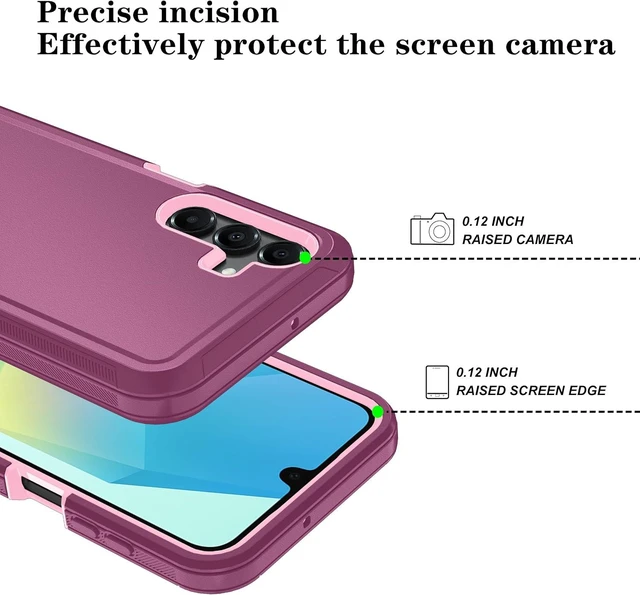 Alt view image 4 of 7 - for Galaxy A16 5G Phone Case 3-Layer Cover WineRedPink