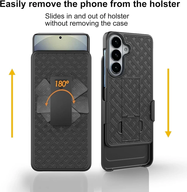 Alt view image 5 of 6 - for Galaxy S26 Stand Case Belt Clip Screen Protector-Black
