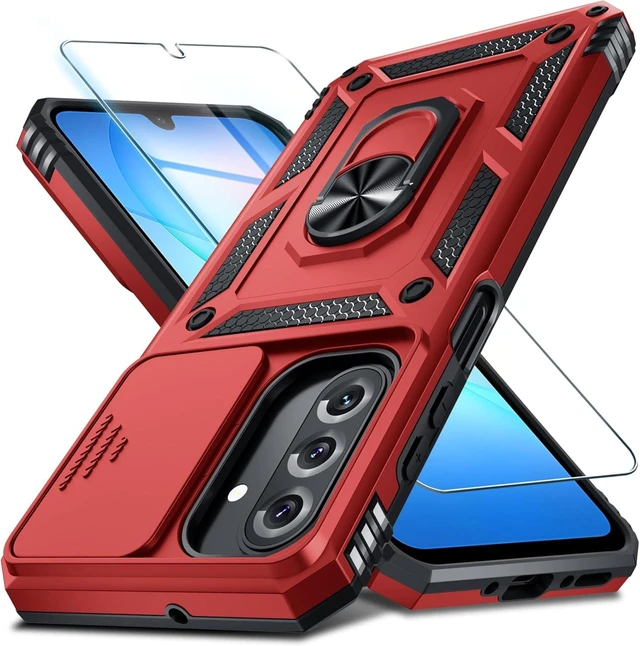 Main image of for Galaxy A17 Case Built in Slide Camera Cover Red