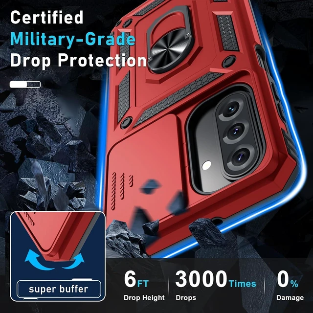 Alt view image 5 of 7 - for Galaxy A17 Case Built in Slide Camera Cover Red