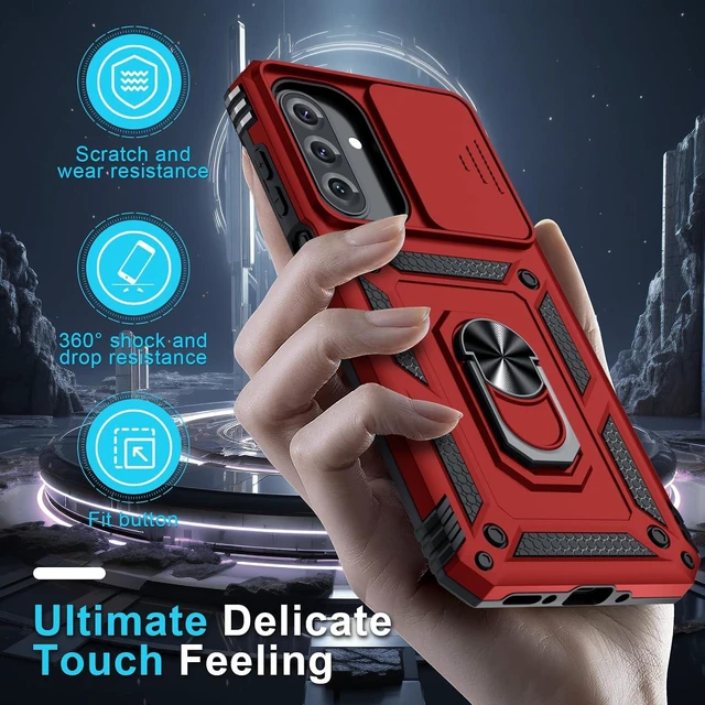 Alt view image 7 of 7 - for Galaxy A17 Case Built in Slide Camera Cover Red