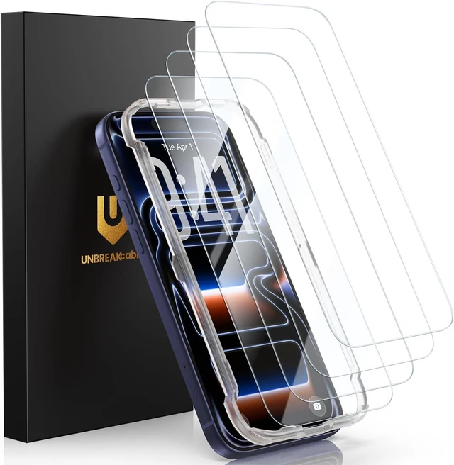 Main image of 4-Pack iPhone 17 Pro Screen Protector Military-Grade Glass