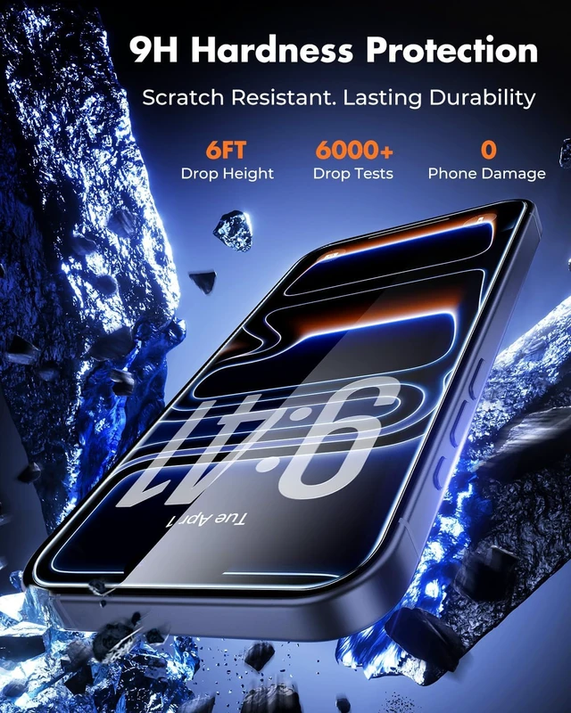 Alt view image 2 of 7 - 4-Pack iPhone 17 Pro Screen Protector Military-Grade Glass