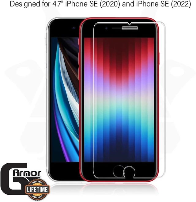 Alt view image 2 of 5 - 2 Pack Glass Screen Protector for iPhone SE 2nd & 3rd Generation