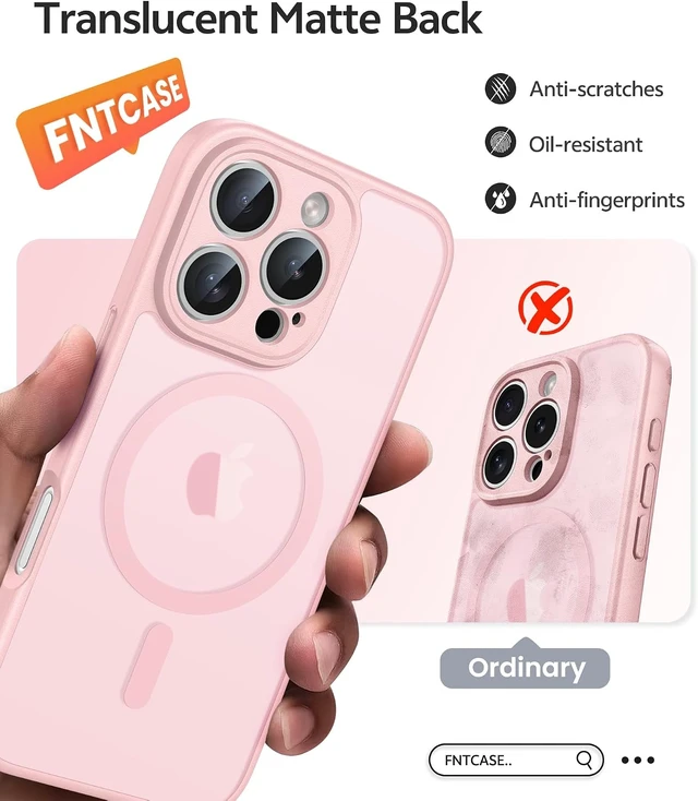 Alt view image 6 of 7 - for iPhone 16 Pro Case Fit for Magsafe Light Pink
