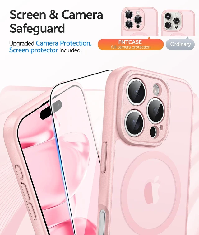 Alt view image 4 of 7 - for iPhone 16 Pro Case Fit for Magsafe Light Pink