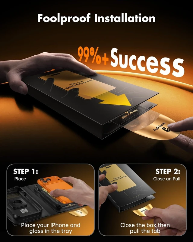 Alt view image 3 of 7 - for iPhone 17 Pro Max Privacy Screen Protector QuickSet Box