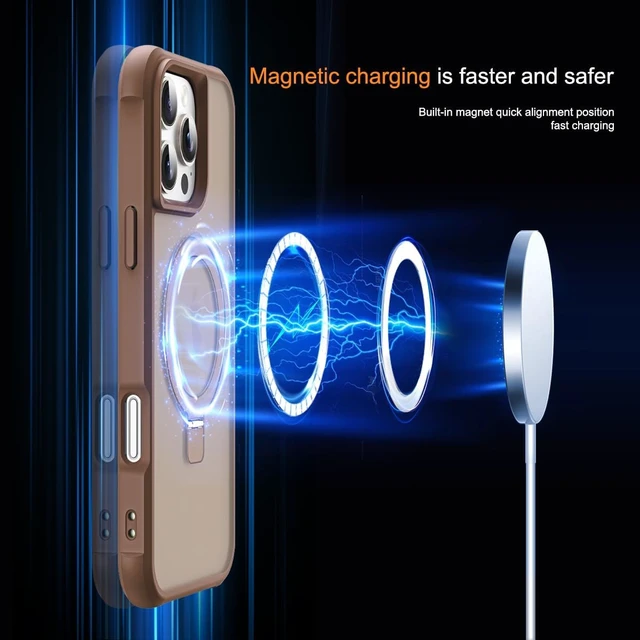 Alt view image 3 of 7 - Compatible with iPhone 16 Pro Max Case with Stand Desert Brown
