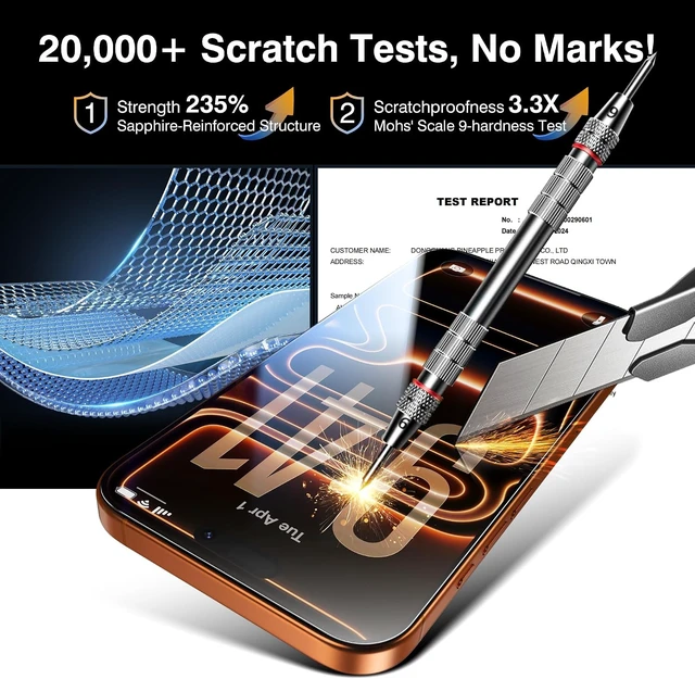 Alt view image 6 of 7 - -4+2 Pack for iPhone 17 Pro Screen Protector (6.3) HD Clear