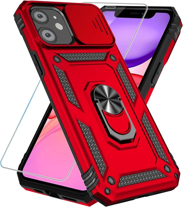 Main image of for iPhone 11 Phone Case with HD Screen Protector 6.1 Red