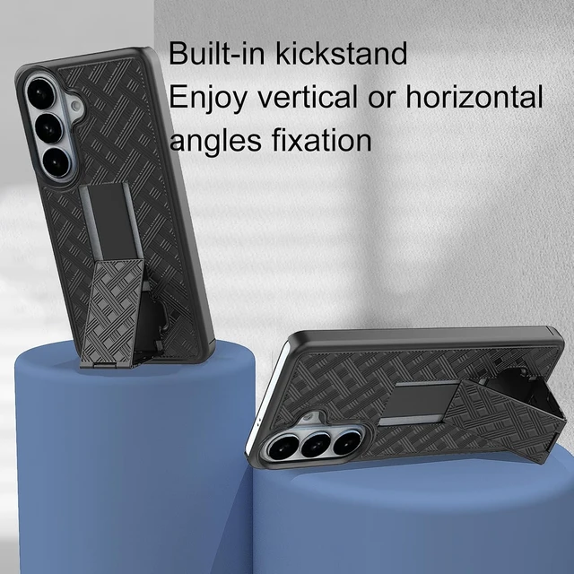 Alt view image 4 of 6 - for Galaxy S26 Stand Case Belt Clip Screen Protector-Black