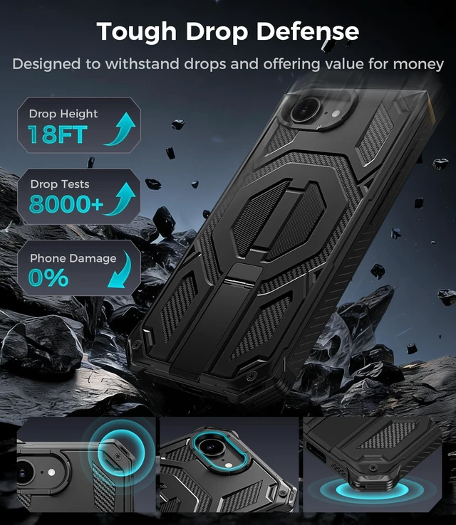 Alt view image 4 of 7 - Magnetic for iPhone 17e Case/iPhone 16e Case with Screen Protector Black
