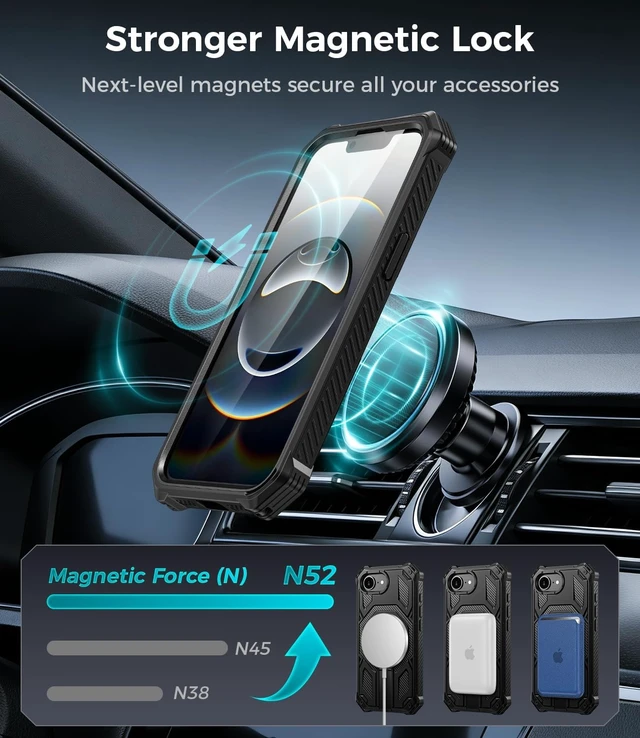 Alt view image 5 of 7 - Magnetic for iPhone 17e Case/iPhone 16e Case with Screen Protector Black