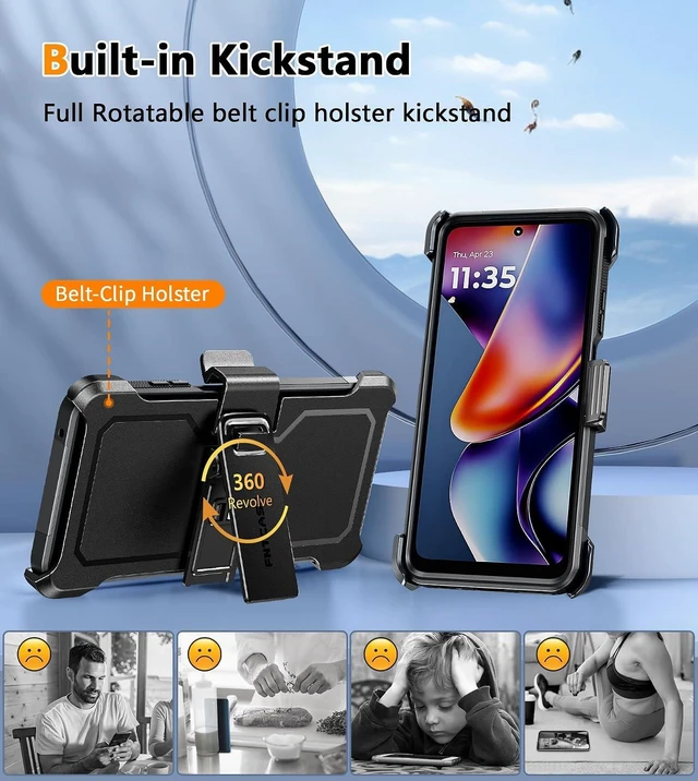 Alt view image 4 of 7 - for Moto G 2026/2025 Case Moto G Play 2026 Case with Belt-Clip