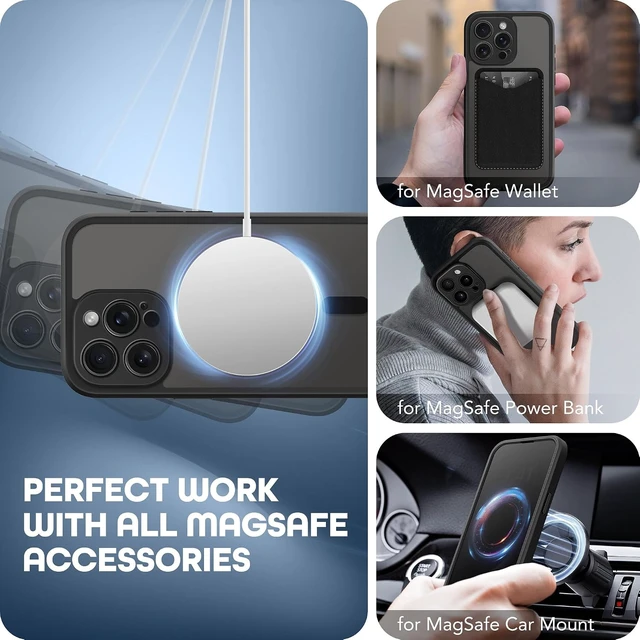 Alt view image 4 of 7 - for iPhone 15 Pro Case Compatible with MagSafe Black