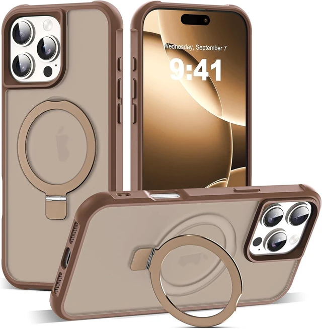 Main image of Compatible with iPhone 16 Pro Max Case with Stand Desert Brown