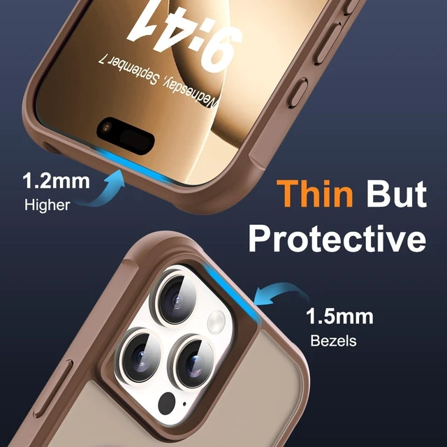 Alt view image 6 of 7 - Compatible with iPhone 16 Pro Max Case with Stand Desert Brown