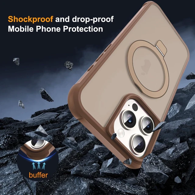 Alt view image 7 of 7 - Compatible with iPhone 16 Pro Max Case with Stand Desert Brown