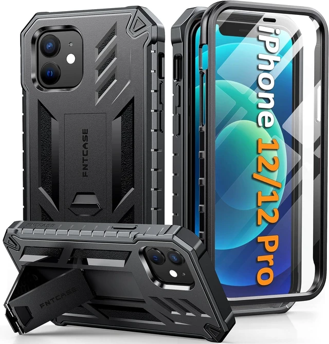 Main image of for iPhone 12 Case with Built-in Screen Protector and Kickstand