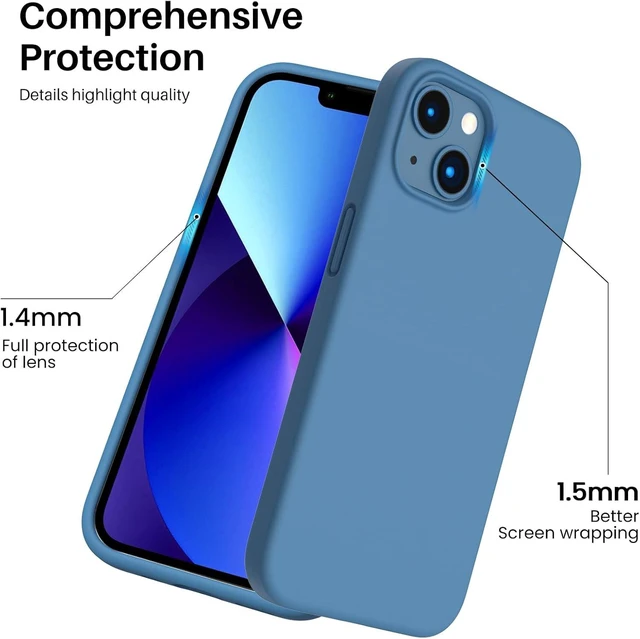 Alt view image 5 of 7 - Designed for iPhone 13 Case Shockproof Liquid Silicone-Blue