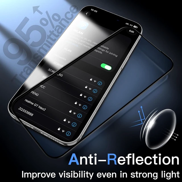 Alt view image 3 of 7 - Anti-Reflective 9H+ Screen Protector for iPhone 17 Pro Max 2-Pack
