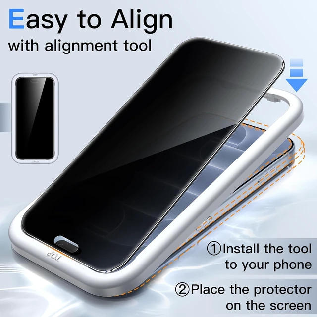 Alt view image 3 of 3 - Privacy Screen Protector + Camera Lens Protector for iPhone 18 Pro