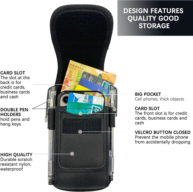 Alt view image 3 of 5 - Phone Holster Nylon Belt Clip Pouch