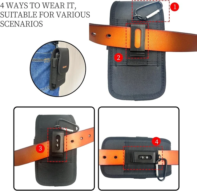 Alt view image 5 of 5 - Phone Holster Nylon Belt Clip Pouch