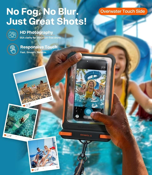 Alt view image 6 of 7 - IPX8 Waterproof Phone Pouch Floating Underwater Touch Screen Black