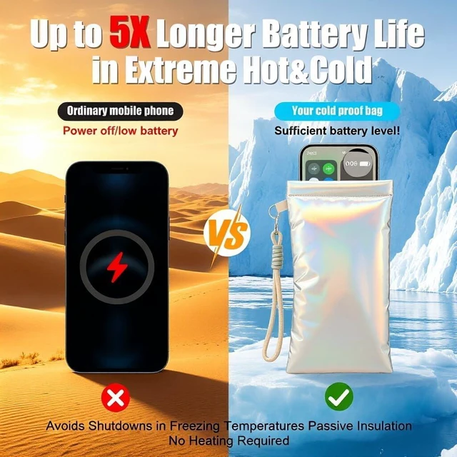 Alt view image 2 of 5 - 3 Pack Thermal Phone Case Extends Battery Life 5X in Cold or Hot Weather