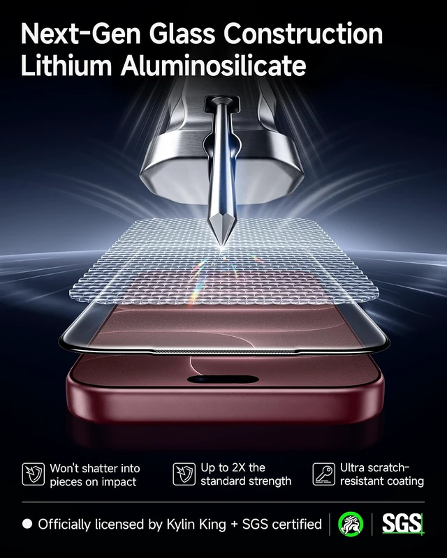 Alt view image 2 of 7 - 3 Pack for iPhone 18 Pro Max Screen Protector 2X Impact
