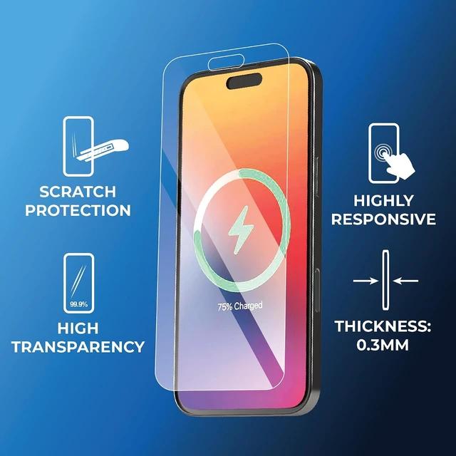 Alt view image 3 of 7 - 2 Pack Tempered Glass Screen Protector for iPhone 16