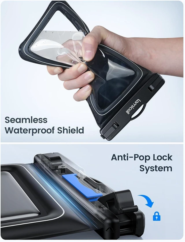Alt view image 6 of 7 - IP68 Floating Waterproof Phone Pouch 2 Pack Waterproof Phone Case