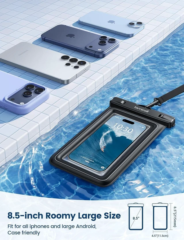 Alt view image 5 of 7 - IP68 Floating Waterproof Phone Pouch 2 Pack Waterproof Phone Case