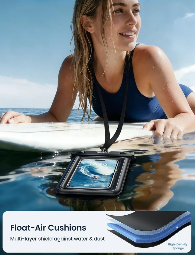 Alt view image 3 of 7 - IP68 Floating Waterproof Phone Pouch 2 Pack Waterproof Phone Case