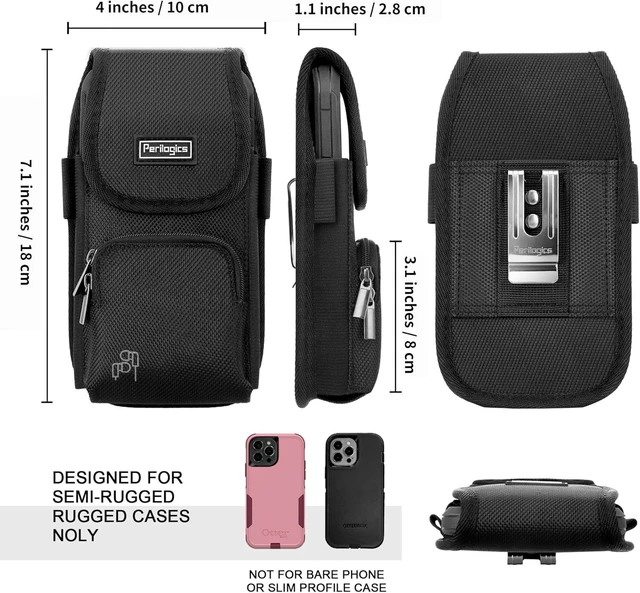 Alt view image 4 of 7 - Cell Phone Belt Holster Nylon Phone Pouch with Belt Clip