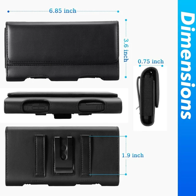 Alt view image 4 of 6 - Phone Holster for Galaxy A73 5G A72 A23 A54 A42 A14 A03 A04s F13 iPhone 17 Pro Max 16 Pro Max 15 Pro Max 15 Plus Xs Max Moto G14 Belt Clip Pouch Belt Holder Case (Fits w/Phone Case)