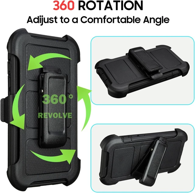 Alt view image 4 of 6 - for Defender Phone Case iPhone 14 Case with Clip Holster Work Outdoor Black