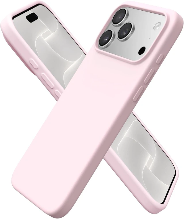 Main image of for iPhone 18 Pro Case Slim Liquid Silicone Cover Chalk Pink