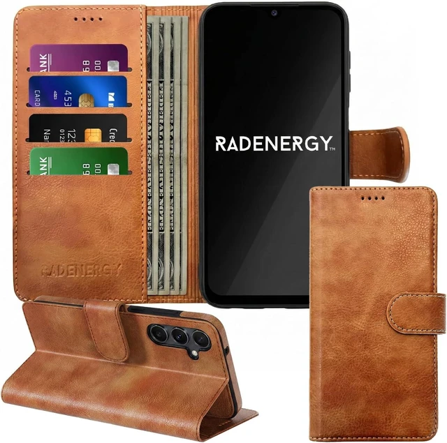 Main image of Leather Wallet Case for Galaxy A15 5G Brown