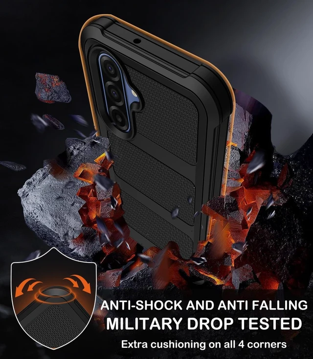 Alt view image 5 of 7 - for Galaxy A17 5G Case with Belt Clip Holster 2X Screen Protectors & Kickstand Heavy Duty Shockproof Drop Protection Bumper Military Grade Full Body Rugged Durable Phone Cover (Black)