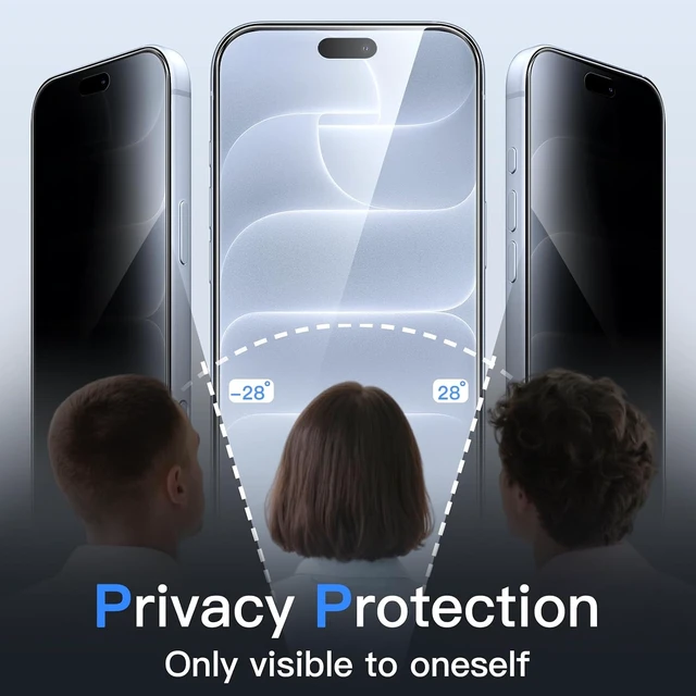 Alt view image 2 of 3 - Privacy Screen Protector + Camera Lens Protector for iPhone 18 Pro