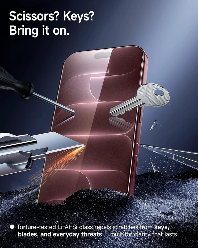 Alt view image 7 of 7 - 3 Pack for iPhone 18 Pro Max Screen Protector 2X Impact
