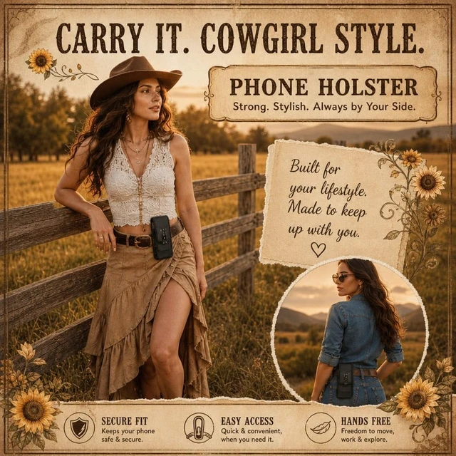 Alt view image 5 of 7 - Nylon Cell Phone Holster with Belt Clip for Men Black Phone Case